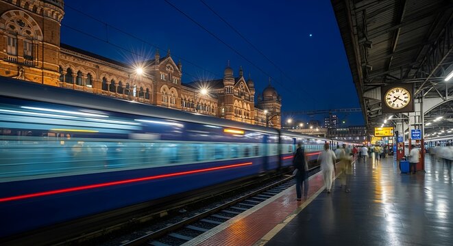 Mumbais Chhatrapati Shivaji Maharaj Terminus - A Nighttime Train Journey.