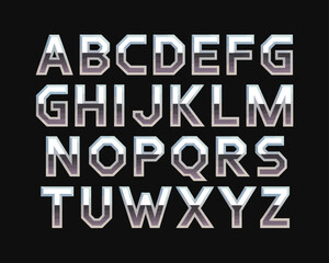 Stylish Alphabet Design in Geometric Font on Black Background