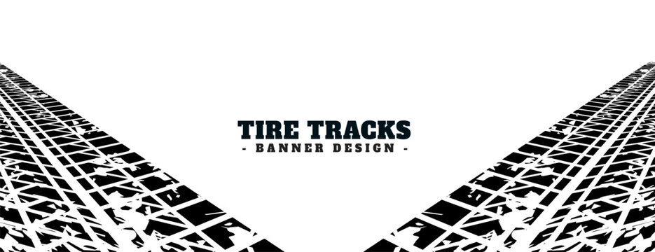 dirty tire trace mark grungy banner for travelling lover