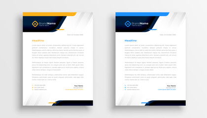 collection of two professional letterhead template for corporate identity
