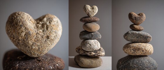 Stacked stones in heart shapes symbolism of love nature and balance
