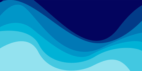 Obraz premium Multi layers blue color texture 3D papercut layers in gradient vector banner. Abstract paper cut art background design for website template. Topography map concept or smooth origami paper cut