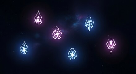 Mystical Energy Orbs - A Collection of Glowing Symbols.