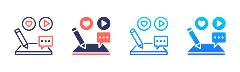 Content Creation Icon Pack In Multiple Styles