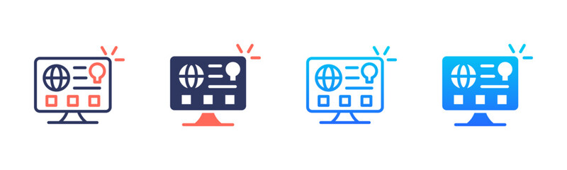 Web Development Icon Pack In Multiple Styles