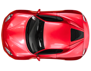 Top-View of Red Metallic Sports Car, Abstract Realistic Illustration, AI Generative.jpg