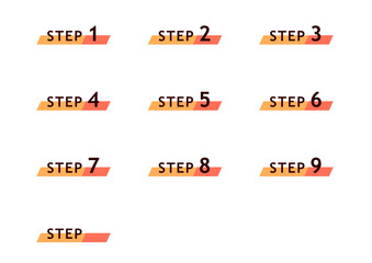 Modern Step Number Banners Set for Infographics, Presentations, and Website Guides