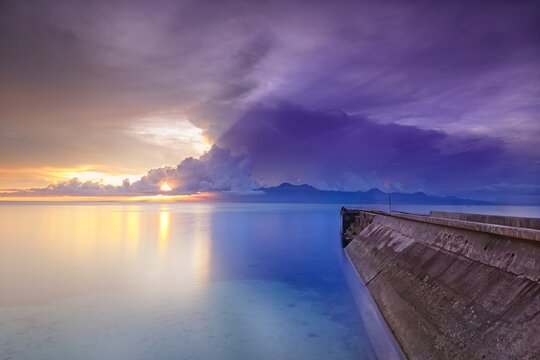 sunset over the Ocean
