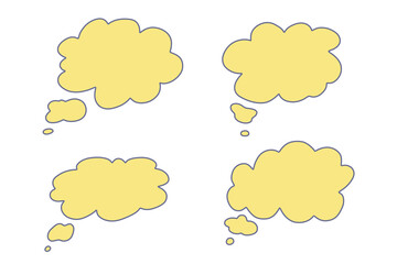 Set of hand drawn speech bubble Blank empty message box Textbox frame for banners, price tags, stickers, design