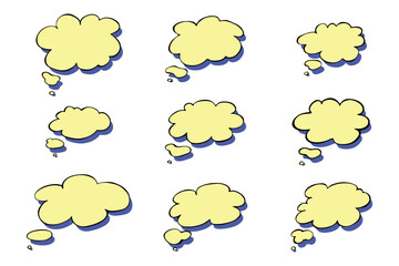 Set of hand drawn speech bubble Blank empty message box Textbox frame for banners, price tags, stickers, design