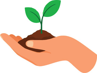 hand holding a plant symbolizing save plants and save earth concept 