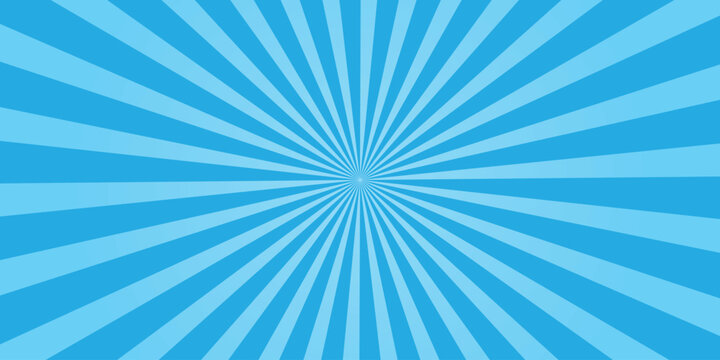Sunburst background desing.abstract comic style burst pattern for retro pop art design, vibrant blue rays template for poster, banner, wallpaper, or graphic project