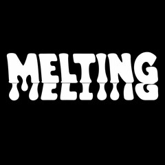 Retro style melting word art with dripping effect on black background for graphic design and visual concepts