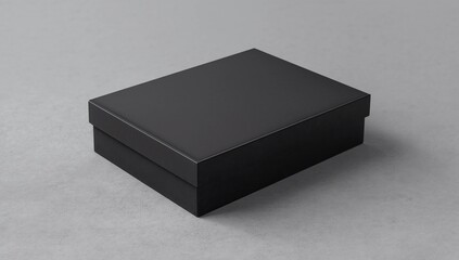 Black shoe box isolated on white background with clipping path