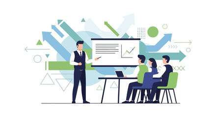Business Presentation Depicting Data Analysis And Strategic Planning For Successful Outcomes