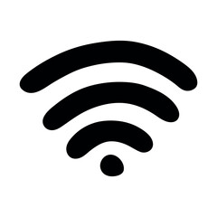 Hand drawn free wifi spot zone sign Public wi-fi area sign Wireless internet clipart in doodle style Single element for print, web, design, decor 3G, 4G, 5G, 6G, IoT