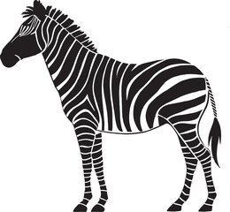 Stylized black and white zebra silhouette profile