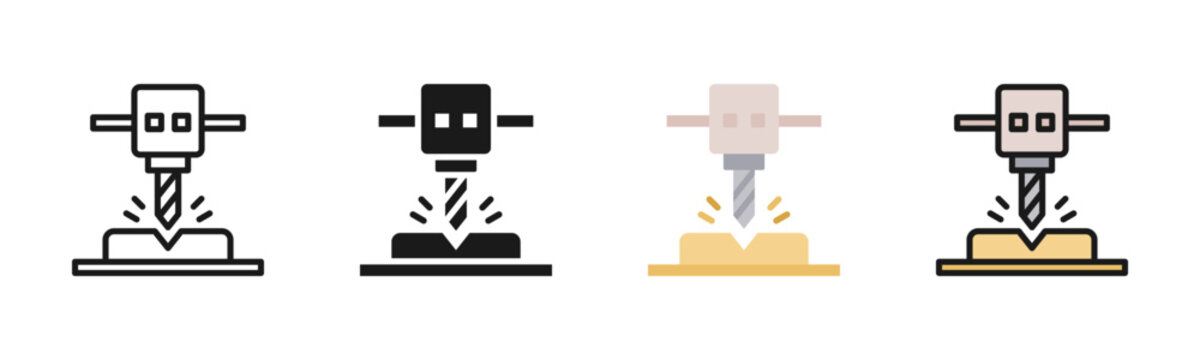 Cnc Machine Icon Pack In Multiple Styles