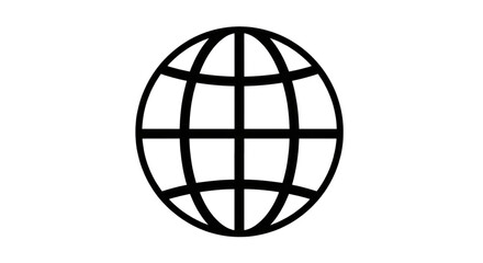 Global Network Icon for Worldwide Web Connection Internet Communication Design
