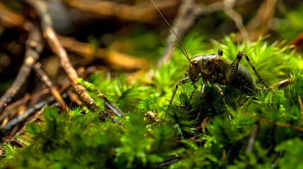Insect on mossy ground