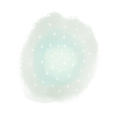 Abstract Mint Green Watercolor Splash with Dots.