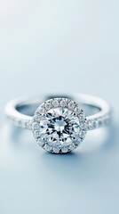 Exquisite Sparkling Diamond Engagement Ring Perfect for Luxury Jewelry Ads, Wedding Planning, and Proposal Campaigns