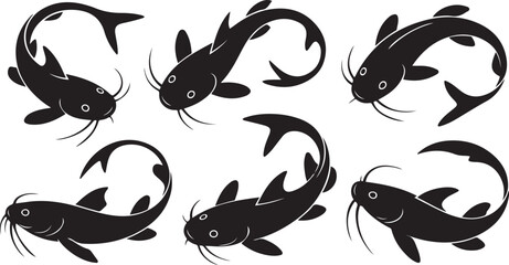 catfish silhouette design with white background
