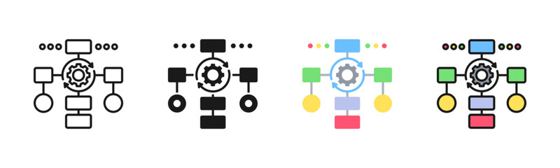 Workflow Automation Icon Pack In Multiple Styles