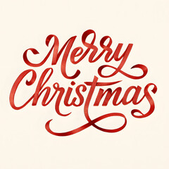 Merry Christmas Red Cursive Typography &ndash; Festive Holiday Greeting Isolated PNG