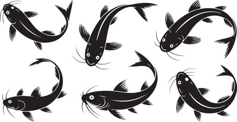 catfish silhouette design with white background