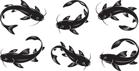 catfish silhouette design with white background