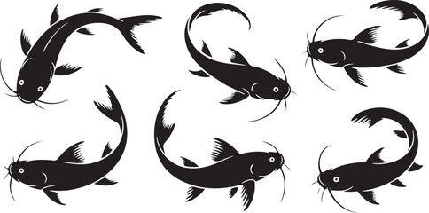 catfish silhouette design with white background