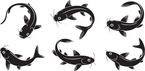 catfish silhouette design with white background