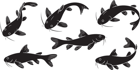 catfish silhouette design with white background