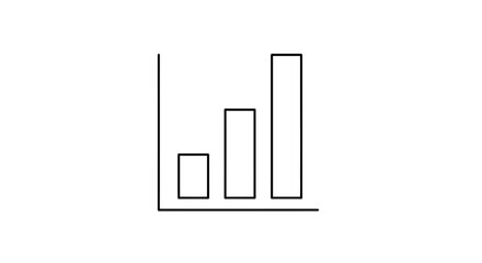Simple bar graph icon minimalist vector illustration for data visualization isolated on white backgr