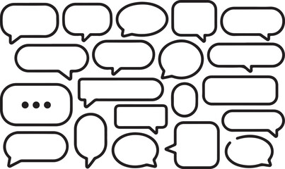 Obraz premium Huge Set of Empty Speech Bubbles and Chat Boxes Outline Icons Vector