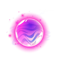Glowing purple magic orb with pink energy aura.