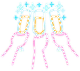 Neon Glow Party Drink Illustration 