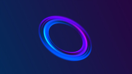 Abstract Glowing Neon Light Ring Loop Background