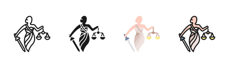Justice Symbol Icon Pack In Multiple Styles