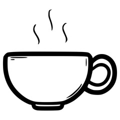 doodle coffee cup illustration hand drawn outline sketch vector