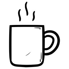 doodle coffee mug illustration hand drawn outline sketch vector