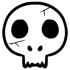 doodle skull illustration hand drawn outline sketch vector