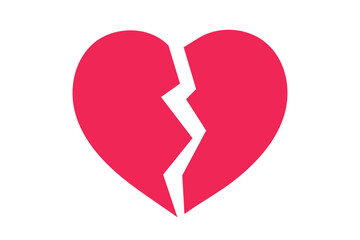 Red Heart broken, broken red heart emoji concept vector illustration
