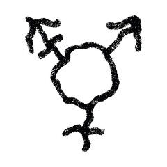 Hand drawn transgender gender identity sign Symbol used to represent sex and gender