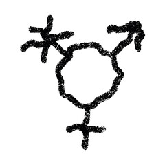 Fototapeta premium Hand drawn transgender gender identity sign Symbol used to represent sex and gender