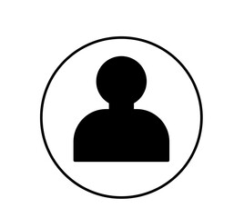 user profile icon inside black circle