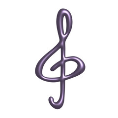 Obraz premium 3d treble clef. Hand drawn musical symbol. Single element for print, web, design, decor, logo