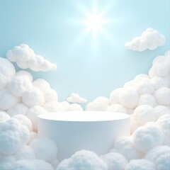Cloud Podium Floating in Sky