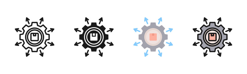 Obraz premium Supply Chain Icon Pack In Multiple Styles